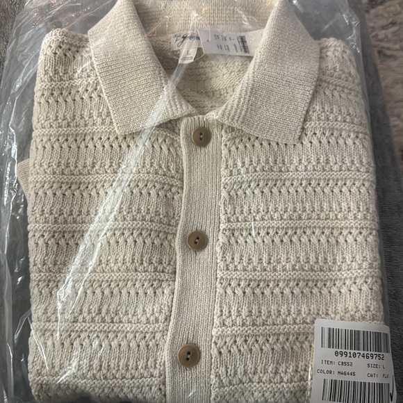 NWT J.crew Short-sleeve cotton open-stitch polo cardigan sweater - Picture 5 of 5